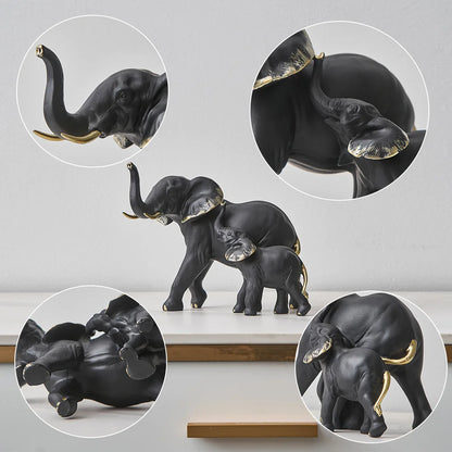2pcs Creative Elephant Statues & Figurines Modern Decor Animal Sculpture Living Room Table Ornaments Resin Crafts