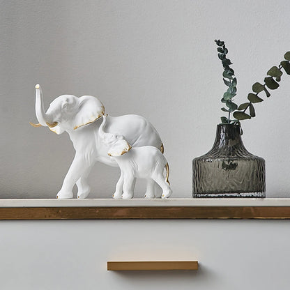 2pcs Creative Elephant Statues & Figurines Modern Decor Animal Sculpture Living Room Table Ornaments Resin Crafts