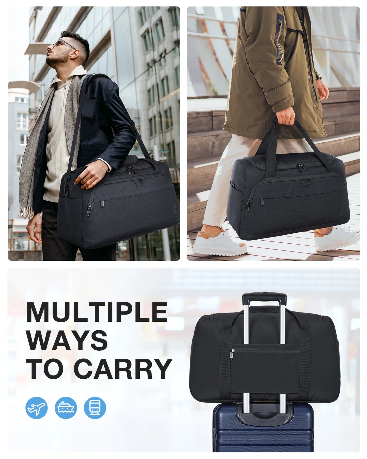 2pcs Men Tote Bag BAGSMART Large Capacity Shoulder Duffle Bags for Women Top Handle Satchel Purse Whitney Laptop Backpack