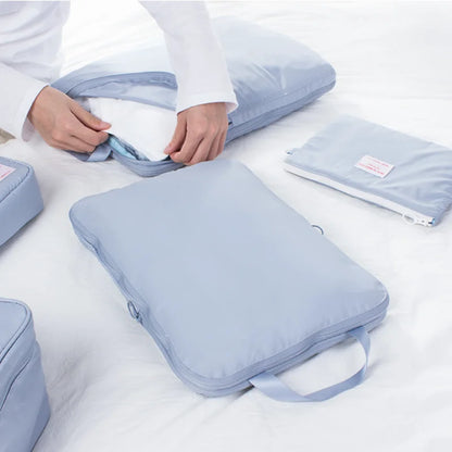 2pcs Travel Compression Packing Cubes Bag Portable Suitcase Clothes Organizers Waterproof Luggage Storage Cases Drawer Bags