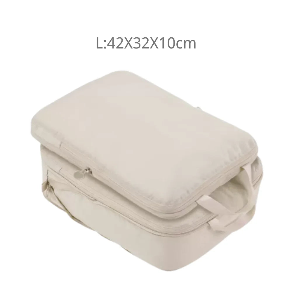 2pcs Travel Compression Packing Cubes Bag Portable Suitcase Clothes Organizers Waterproof Luggage Storage Cases Drawer Bags