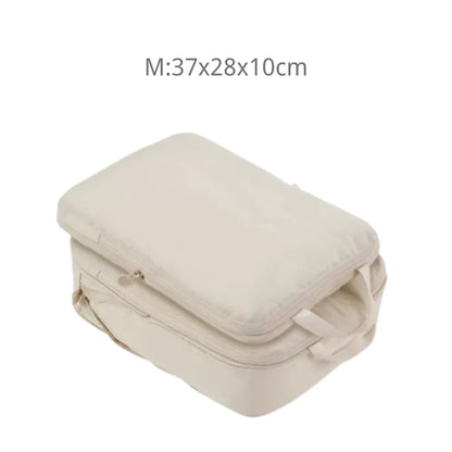 2pcs Travel Compression Packing Cubes Bag Portable Suitcase Clothes Organizers Waterproof Luggage Storage Cases Drawer Bags