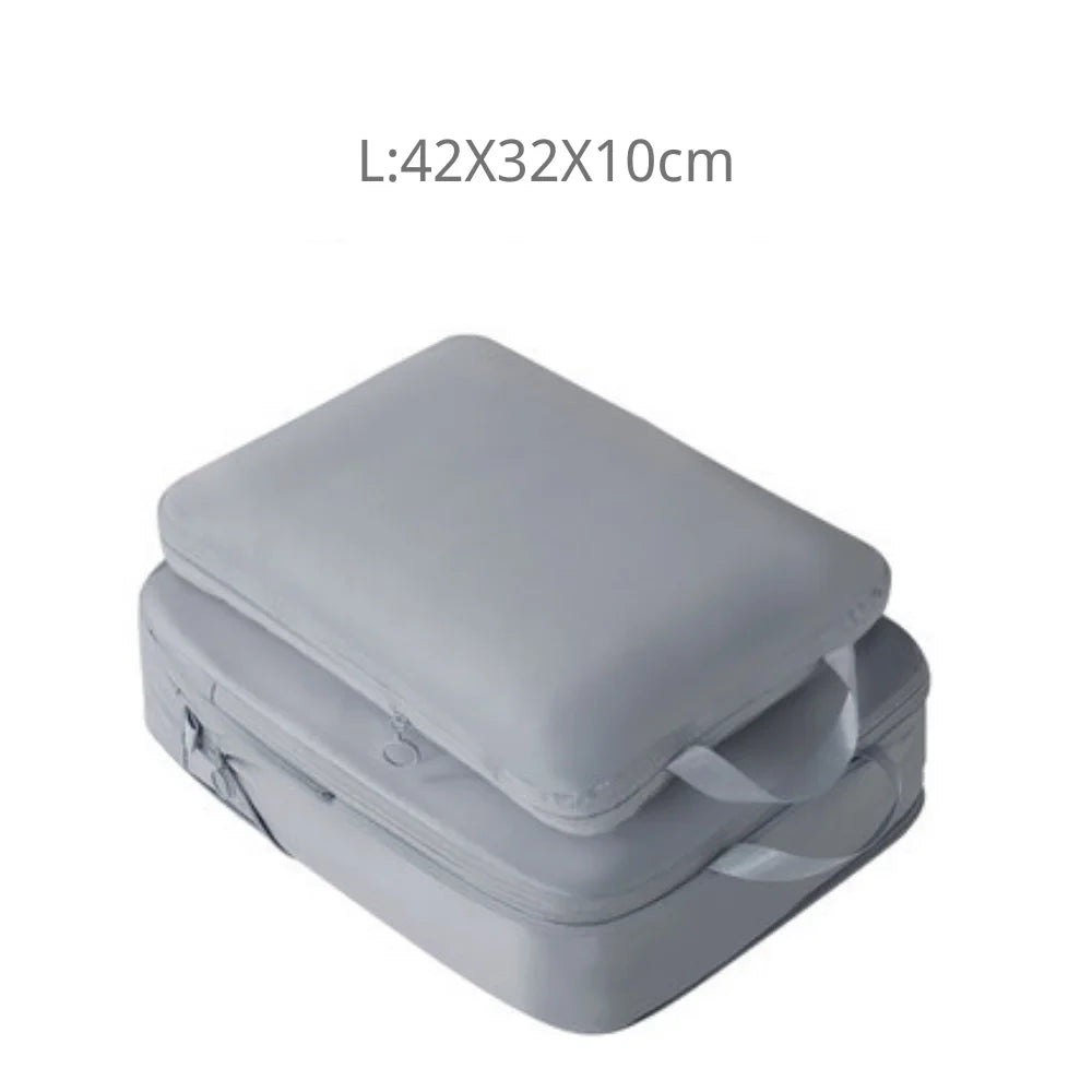 2pcs Travel Compression Packing Cubes Bag Portable Suitcase Clothes Organizers Waterproof Luggage Storage Cases Drawer Bags