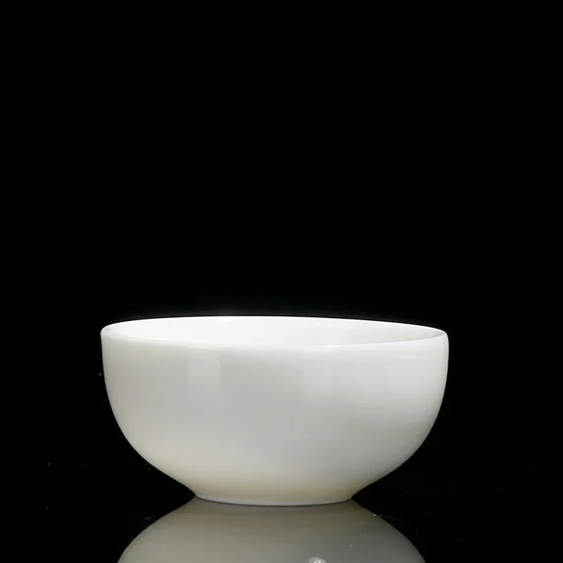 2pcs/lot Chinese Ceramic Tea Cup Teaware Suet Jade White Porcelain Handmade Teacup Tea Bowl Single Cup Master Cups Chinese Gift