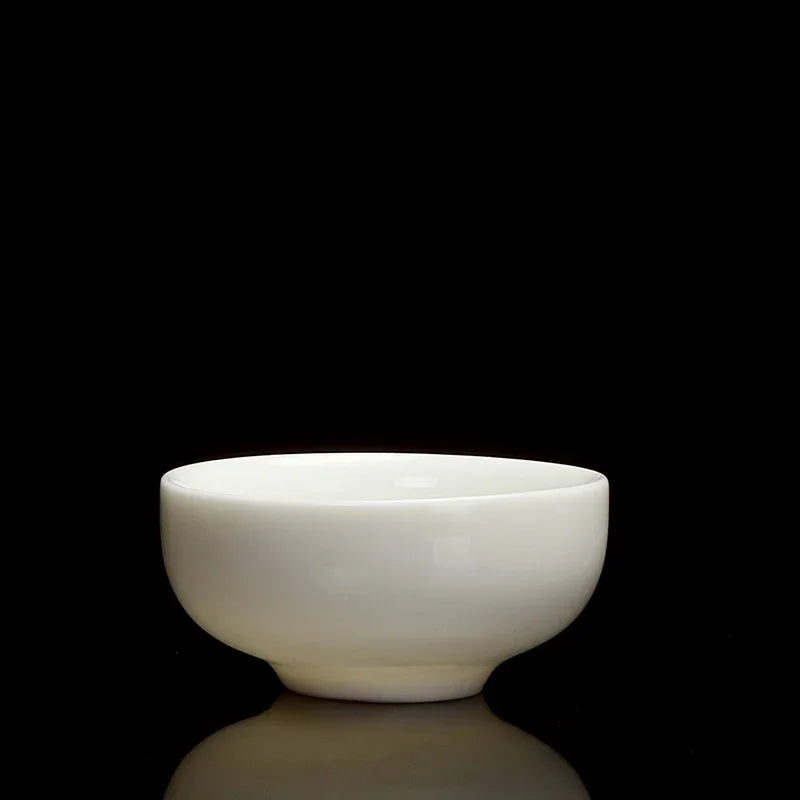 2pcs/lot Chinese Ceramic Tea Cup Teaware Suet Jade White Porcelain Handmade Teacup Tea Bowl Single Cup Master Cups Chinese Gift