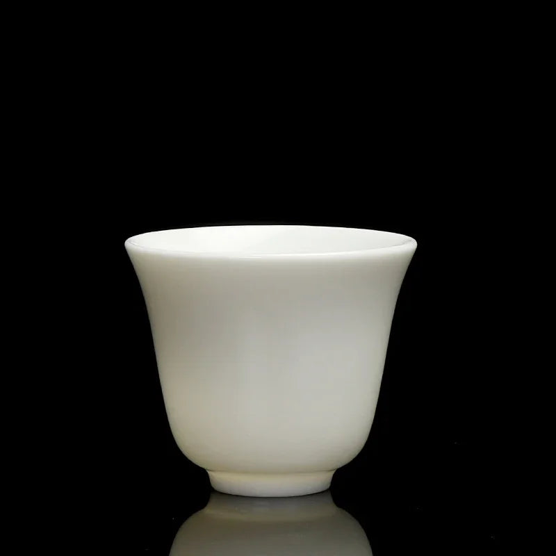2pcs/lot Chinese Ceramic Tea Cup Teaware Suet Jade White Porcelain Handmade Teacup Tea Bowl Single Cup Master Cups Chinese Gift