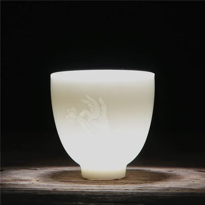 2pcs/lot Chinese Ceramic Tea Cup Teaware Suet Jade White Porcelain Handmade Teacup Tea Bowl Single Cup Master Cups Chinese Gift