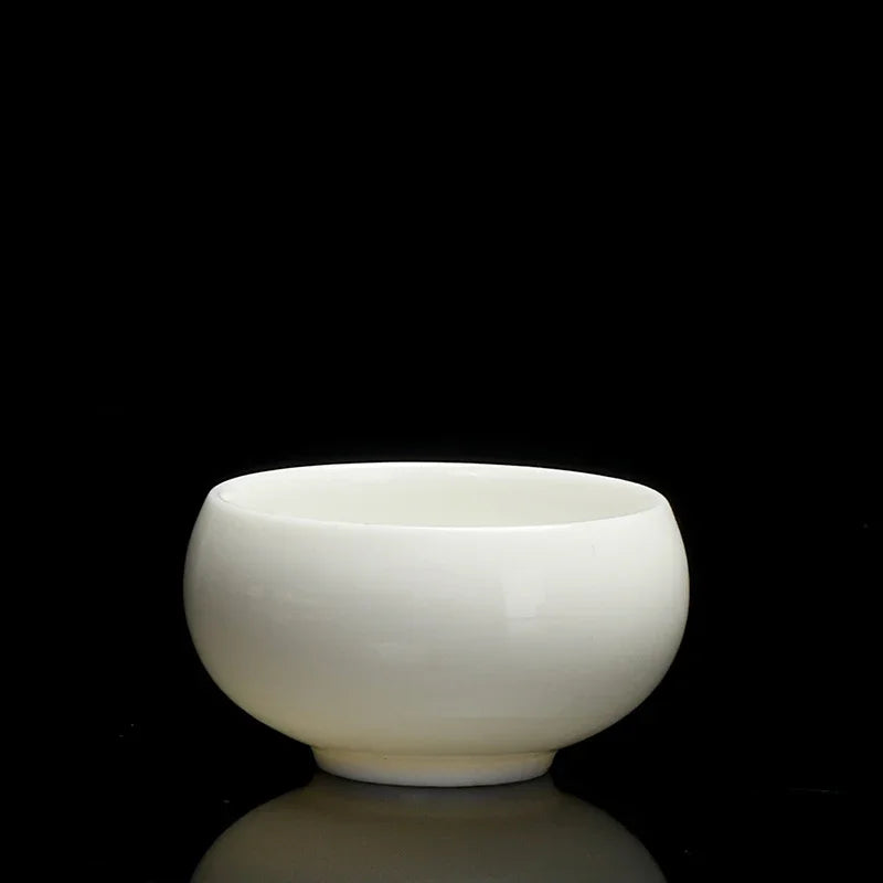 2pcs/lot Chinese Ceramic Tea Cup Teaware Suet Jade White Porcelain Handmade Teacup Tea Bowl Single Cup Master Cups Chinese Gift