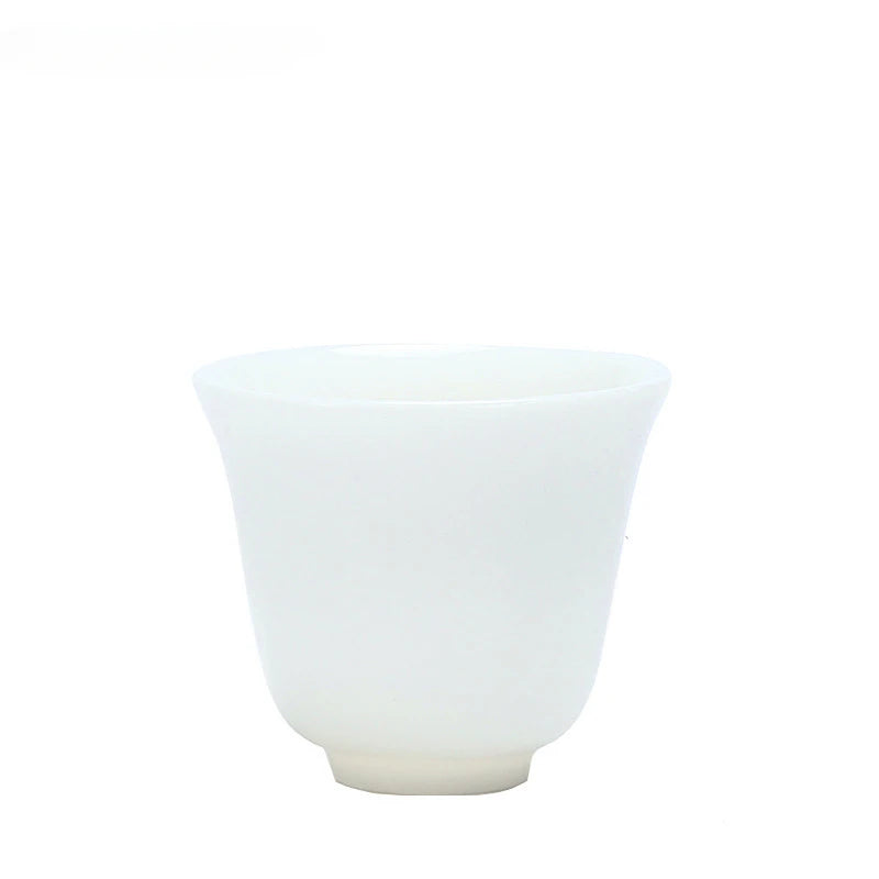 2pcs/lot Chinese Ceramic Tea Cup Teaware Suet Jade White Porcelain Handmade Teacup Tea Bowl Single Cup Master Cups Chinese Gift