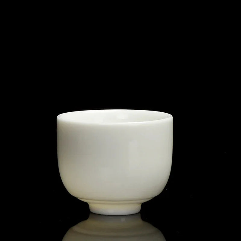 2pcs/lot Chinese Ceramic Tea Cup Teaware Suet Jade White Porcelain Handmade Teacup Tea Bowl Single Cup Master Cups Chinese Gift