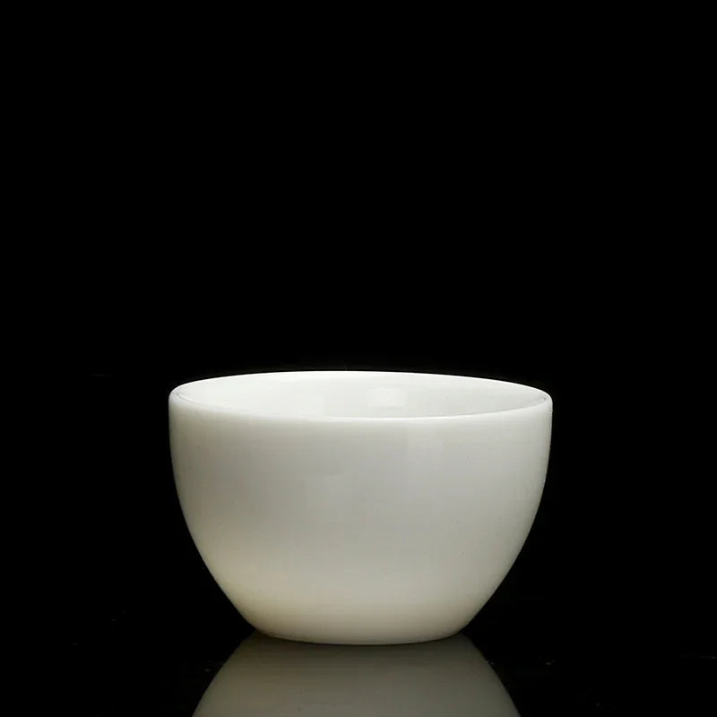 2pcs/lot Chinese Ceramic Tea Cup Teaware Suet Jade White Porcelain Handmade Teacup Tea Bowl Single Cup Master Cups Chinese Gift