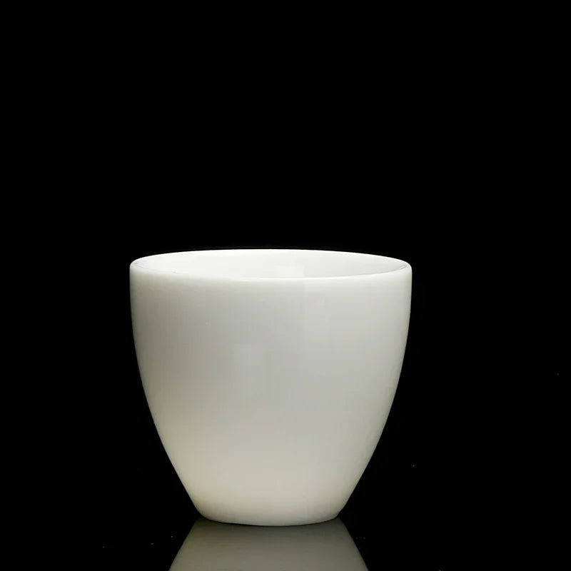 2pcs/lot Chinese Ceramic Tea Cup Teaware Suet Jade White Porcelain Handmade Teacup Tea Bowl Single Cup Master Cups Chinese Gift