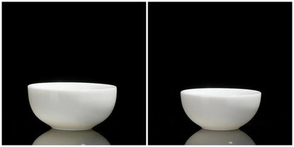 2pcs/lot Chinese Ceramic Tea Cup Teaware Suet Jade White Porcelain Handmade Teacup Tea Bowl Single Cup Master Cups Chinese Gift