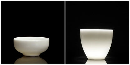 2pcs/lot Chinese Ceramic Tea Cup Teaware Suet Jade White Porcelain Handmade Teacup Tea Bowl Single Cup Master Cups Chinese Gift