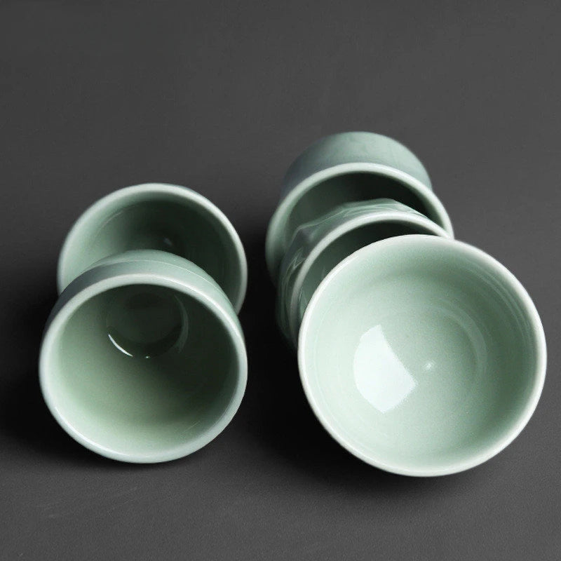 2pcs/lot Chinese Handmade Ceramic Teacup Coffee cup Boutique Celadon small Tea Bowl Porcelain Tea set Accessories Master cup