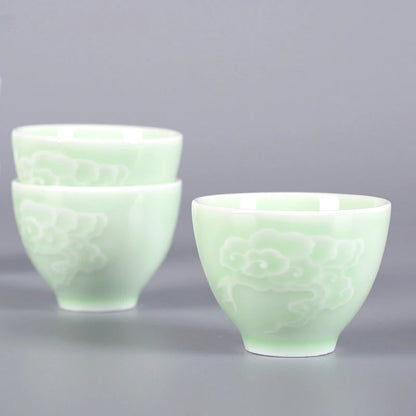 2pcs/lot Chinese Handmade Ceramic Teacup Coffee cup Boutique Celadon small Tea Bowl Porcelain Tea set Accessories Master cup