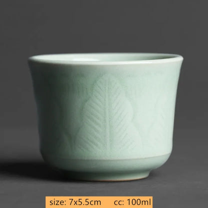 2pcs/lot Chinese Handmade Ceramic Teacup Coffee cup Boutique Celadon small Tea Bowl Porcelain Tea set Accessories Master cup