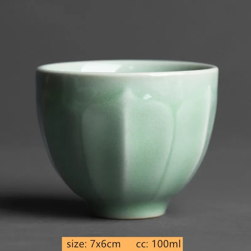 2pcs/lot Chinese Handmade Ceramic Teacup Coffee cup Boutique Celadon small Tea Bowl Porcelain Tea set Accessories Master cup