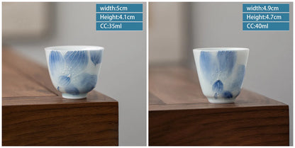 2pcs/lot Exquisite Hand Painted Ceramic Teacup Handmade Tea Bowl Chinese Porcelain Tea Set Accessories Master Teacup Drinkware