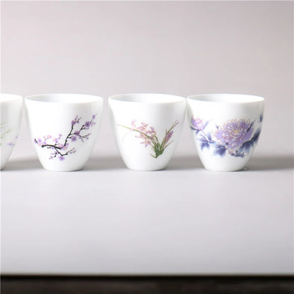 2pcs/lot Japanese Style Tea Cup Ceramic Single Cup Teacup Small Tea Cups Small Coffee Tea Cups Home Living Room Table Ornaments