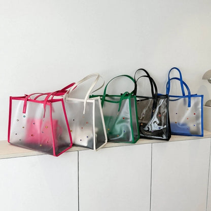 2pcs/set Fashionable Transparent Shoulder Bag for Ladies  Great for Beach Trips Daily Commutes and Shopping