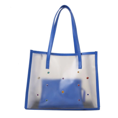 2pcs/set Fashionable Transparent Shoulder Bag for Ladies  Great for Beach Trips Daily Commutes and Shopping