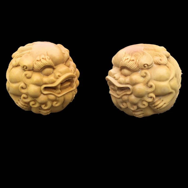 3/5cm Boxwood Real Wood Wood Statue Pixiu Collection Traditional Chinese Pendant Wood Sculpture Feng Shui Mascot