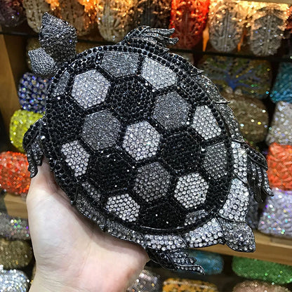 3 Colors Clutch XIYUAN Diamonds Women Evening Bags Clutches Bag Tortoise Shape Party Bags 100% Handmade Ladies Clutches