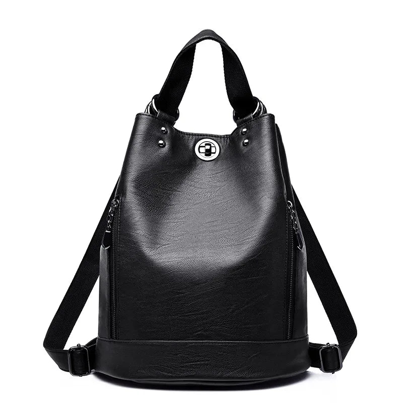 3 IN 1 Women Backpack High Quality Leather Backpacks School Bags for Teenage Girls Brand Luxury Shoulder Bag Bagpack Mochila Sac