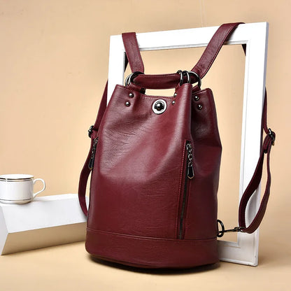3 IN 1 Women Backpack High Quality Leather Backpacks School Bags for Teenage Girls Brand Luxury Shoulder Bag Bagpack Mochila Sac