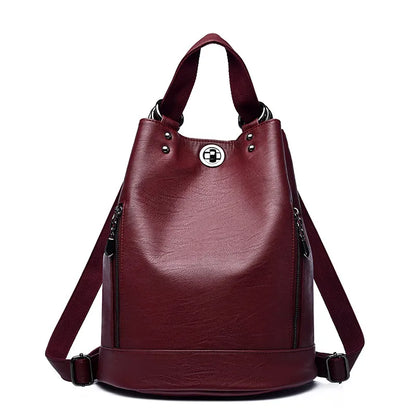 3 IN 1 Women Backpack High Quality Leather Backpacks School Bags for Teenage Girls Brand Luxury Shoulder Bag Bagpack Mochila Sac