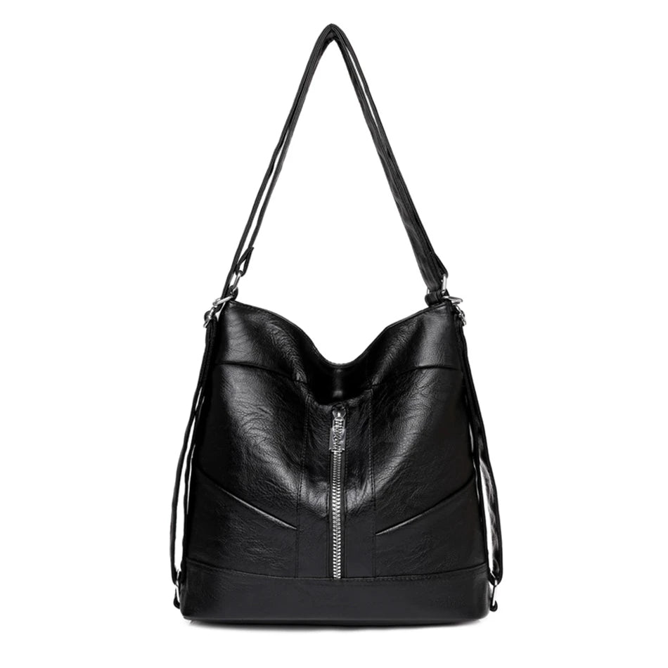 3 In 1 Ladies Backpack High Quality Leather Backpacks for School Teenagers Girls Elegant Female Travel Bagpack Designer Backpack