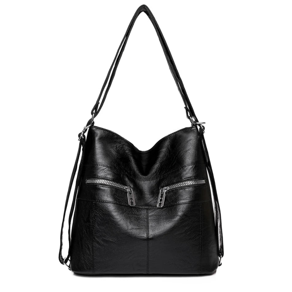 3 In 1 Ladies Backpack High Quality Leather Backpacks for School Teenagers Girls Elegant Female Travel Bagpack Designer Backpack