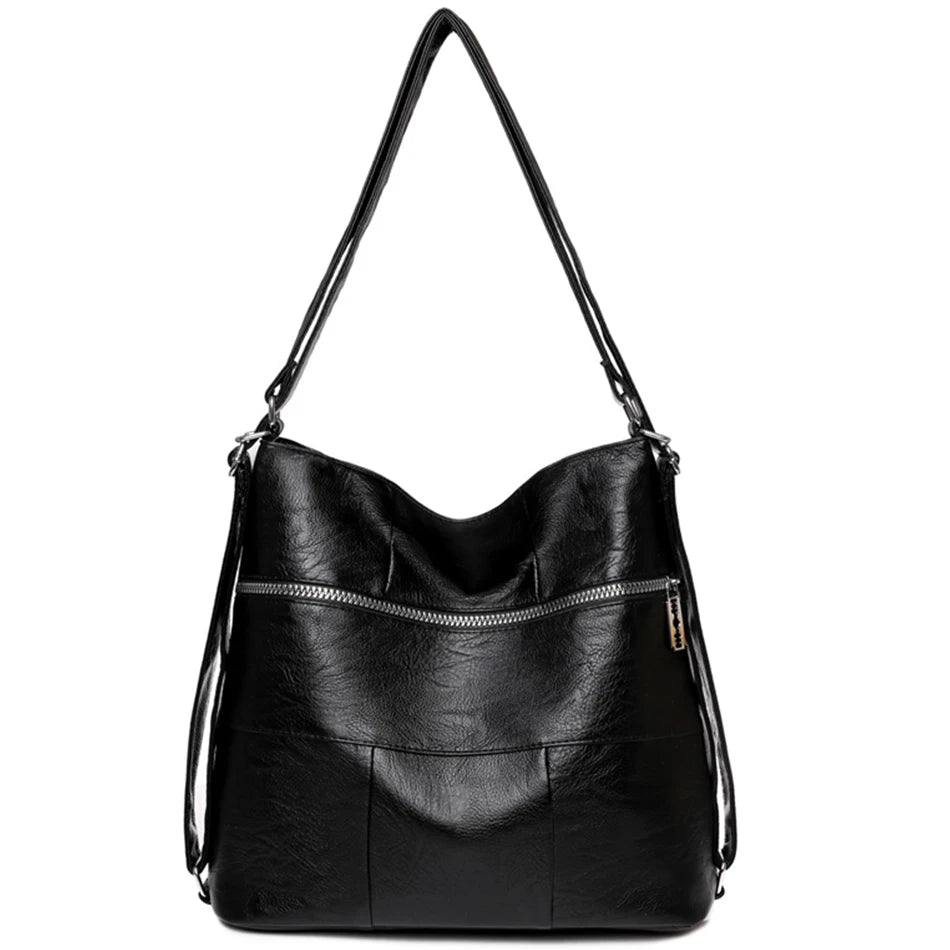 3 In 1 Large Capacity Shoulder Bag High Quality Soft Leather Backpacks for School Teenagers Girls Brand Designer Travel Backpack