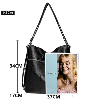 3 In 1 Large Capacity Shoulder Bag High Quality Soft Leather Backpacks for School Teenagers Girls Brand Designer Travel Backpack