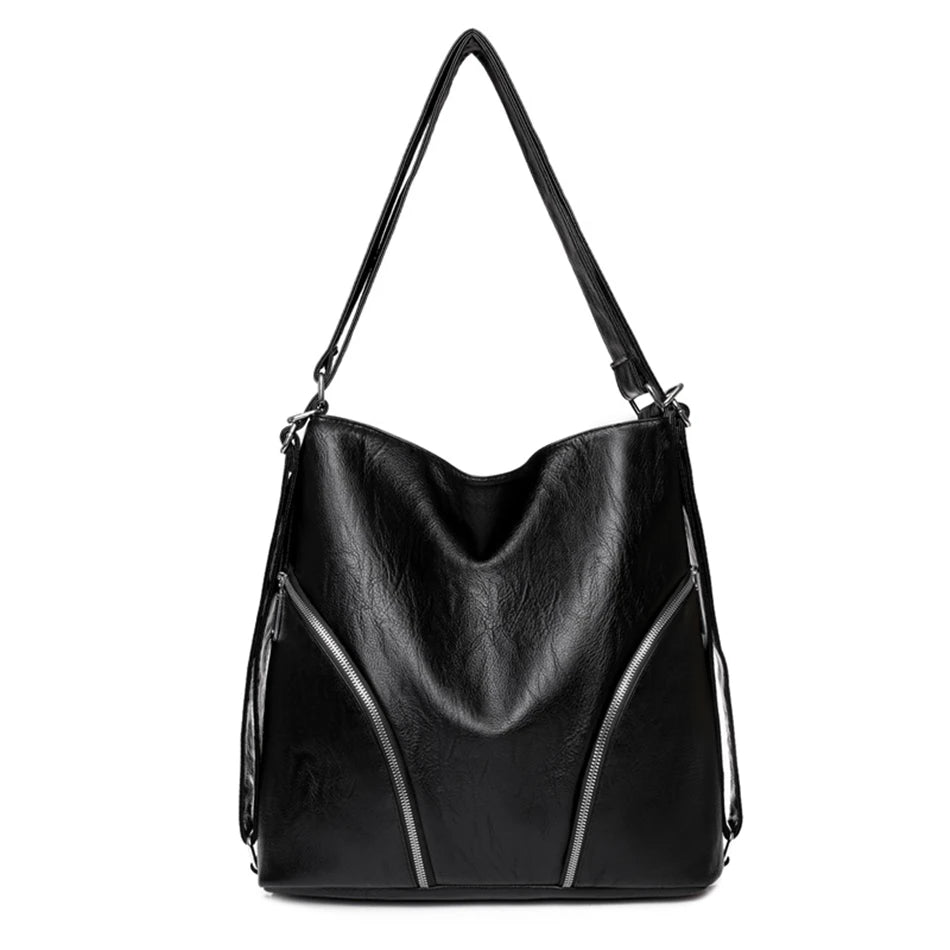 3 In 1 Large Capacity Shoulder Bag High Quality Soft Leather Backpacks for School Teenagers Girls Brand Designer Travel Backpack