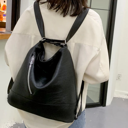 3 In 1 Large Capacity Shoulder Bag High Quality Soft Leather Backpacks for School Teenagers Girls Brand Designer Travel Backpack