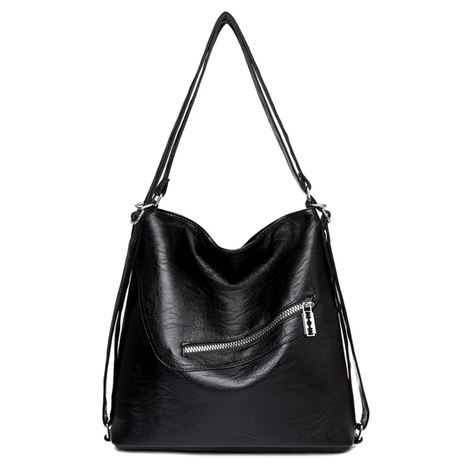 3 In 1 Large Capacity Shoulder Bag High Quality Soft Leather Backpacks for School Teenagers Girls Brand Designer Travel Backpack