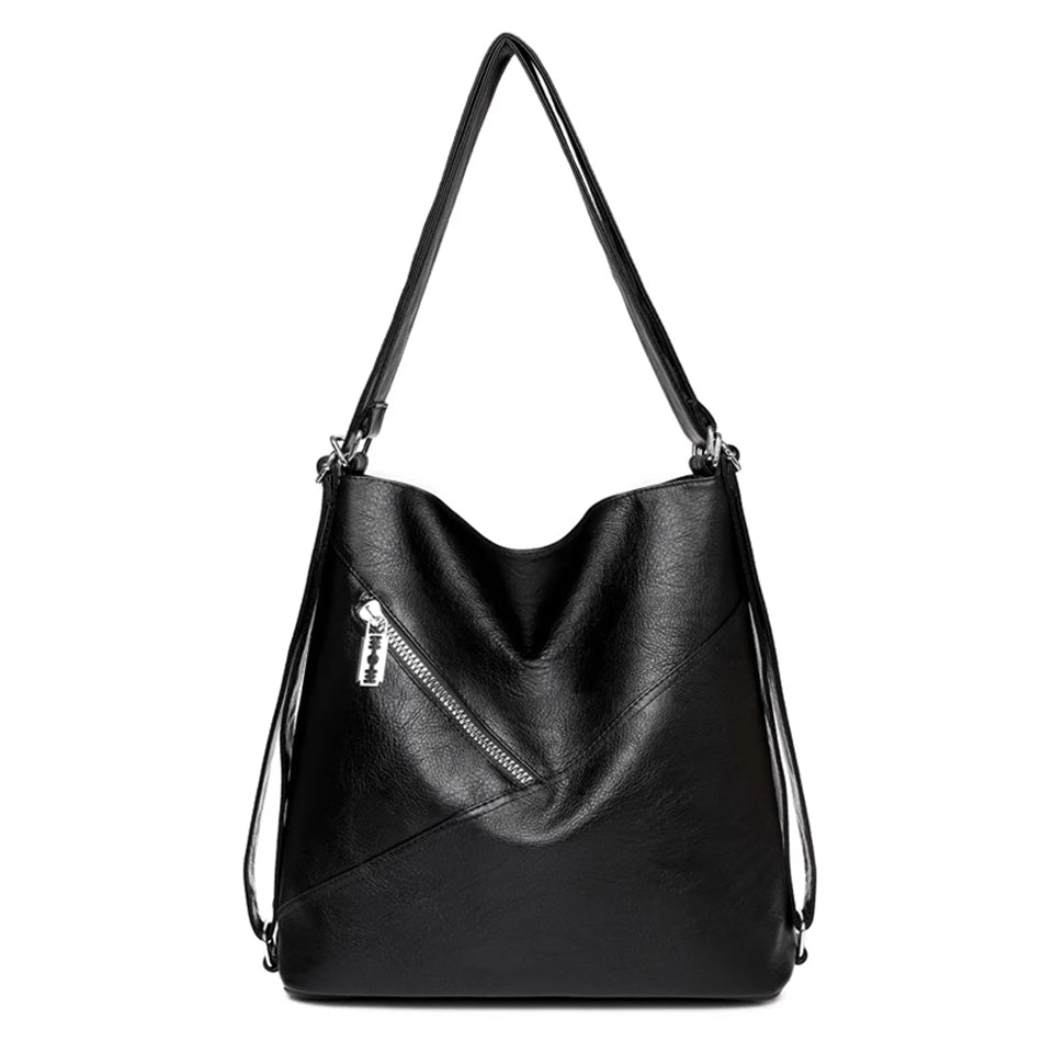 3 In 1 Large Capacity Shoulder Bag High Quality Soft Leather Backpacks for School Teenagers Girls Brand Designer Travel Backpack