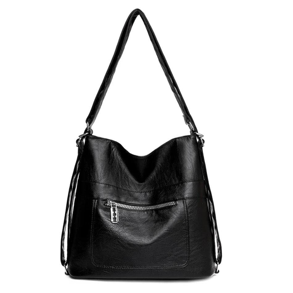 3 In 1 Large Capacity Shoulder Bag High Quality Soft Leather Backpacks for School Teenagers Girls Brand Designer Travel Backpack