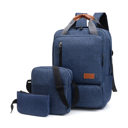 3 In 1 Piece Set Backpack USB Large Capacity Minimalist Business Computer Bag Travel Bag Backpack