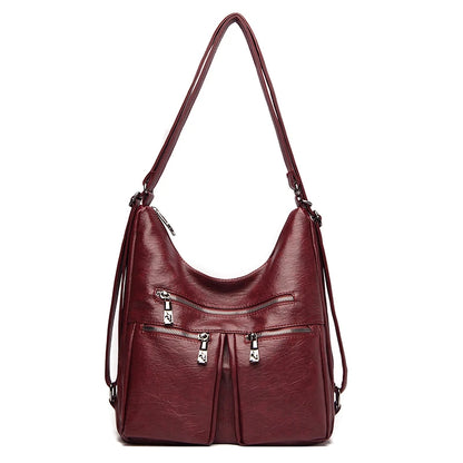 3 In 1 Women Back Pack Bagpack Vintage Women Bag Soft Pu Leather Ladies Casual Tote Designer Shoulder Bags Women's Handbags Sac