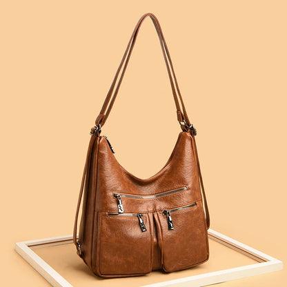 3 In 1 Women Back Pack Bagpack Vintage Women Bag Soft Pu Leather Ladies Casual Tote Designer Shoulder Bags Women's Handbags Sac
