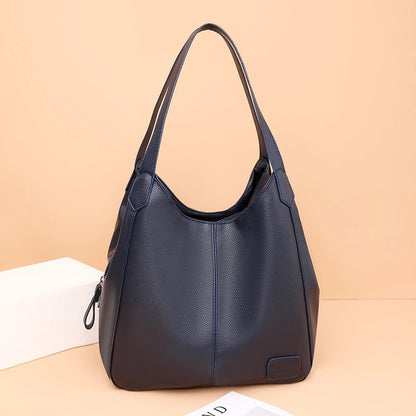 3 Layer Large Capacity Soft Leather Shoulder Crossbody Bag For Women 2022 Vintage Laidies Handbags Designer Female Messenger Sac