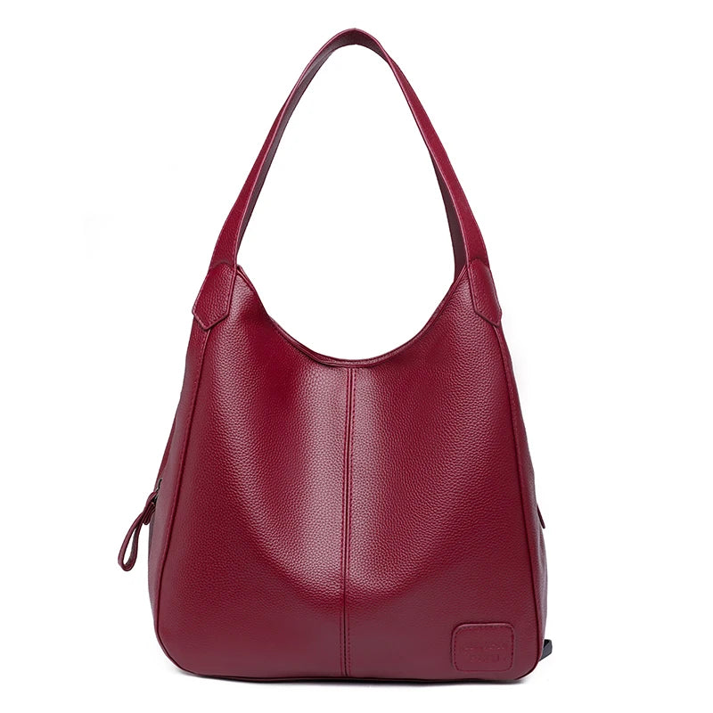 3 Layer Large Capacity Soft Leather Shoulder Crossbody Bag For Women 2022 Vintage Laidies Handbags Designer Female Messenger Sac