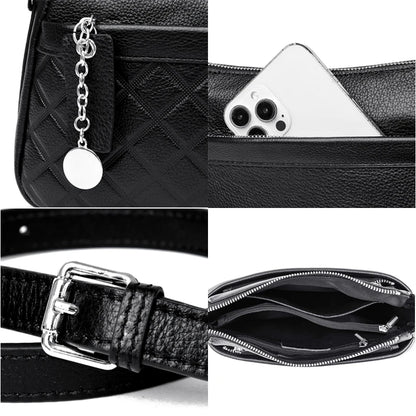 3 Layers Genuine Leather Women Tote Bag High Quality Cowhide Ladies Handbags Leisure Shoulder Bag Small Crossbody Bags For Women