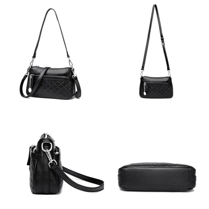 3 Layers Genuine Leather Women Tote Bag High Quality Cowhide Ladies Handbags Leisure Shoulder Bag Small Crossbody Bags For Women