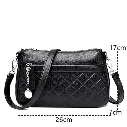 3 Layers Genuine Leather Women Tote Bag High Quality Cowhide Ladies Handbags Leisure Shoulder Bag Small Crossbody Bags For Women