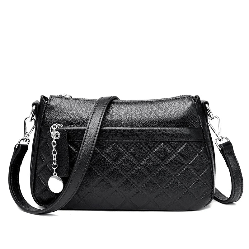 3 Layers Genuine Leather Women Tote Bag High Quality Cowhide Ladies Handbags Leisure Shoulder Bag Small Crossbody Bags For Women
