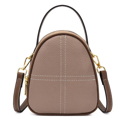 3 Layers Large Capacity Genuine Leather Handbag Mobile Phone Bag and purse Solid Color Cow Leather Women Shoulder Crossbody Bags